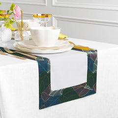 Cotton With Printed Border Reversable Table Runner -