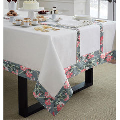 Cotton Tablecloth With Printed Bordered -