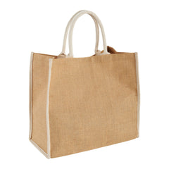 Jute Tote Shopping Bag With Black gazette