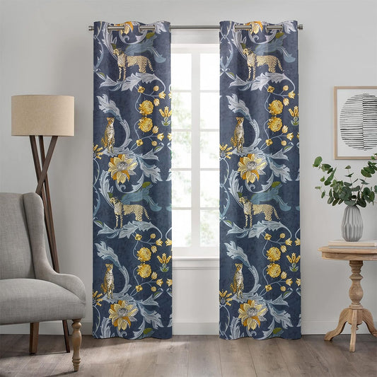 2PC PRINTED CURTAINS WITH LINING - LEOPARDS