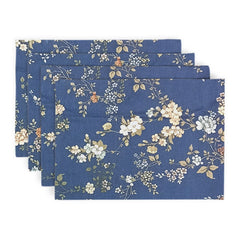 Printed CottonRe Revrsable Dinning Set -Night Garden Blue