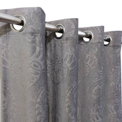 Branched Leaves Embossed Velvet Curtains Pair