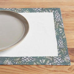 Cotton Dinning Set with Print Bordered- Green Garden