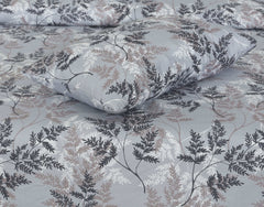Printed Double Bed sheet Set Beanca Grey Leafs