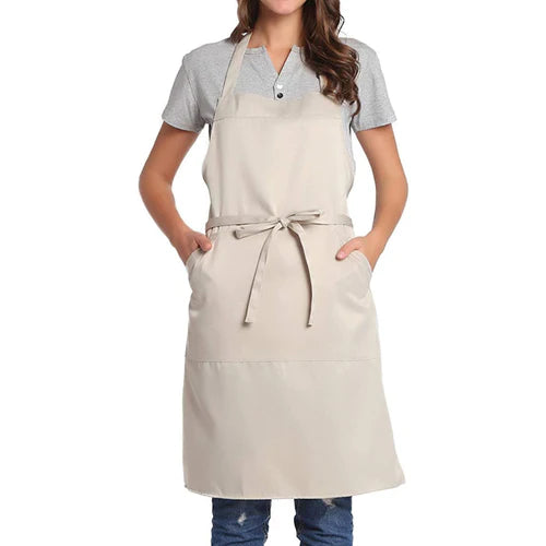 100% Cotton Apron For Kitchen - Off White - 99 Bedding Store