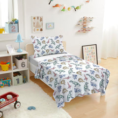 Printed Kids Bed sheet Set - The Dino