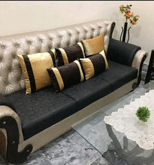 pack of 5 Cabana Strip Cushion Cover Gold and Brown