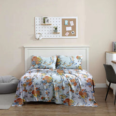 Cotton Printed Bed sheet Set Rose Garden Beige