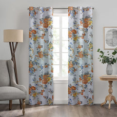 2 PCS PRINTED BLACKOUT CURTAIN ROSE GARDEN BEIGE