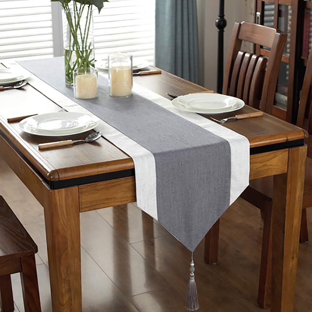 Jute Table Runner- White And Grey - 99 Bedding Store