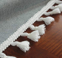 Decorative Tablecloth With Tassel - Grey - 99 Bedding Store