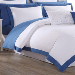 Luxury Plain Dyed Cotton Duvet Cover Set with border