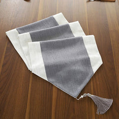 Jute Table Runner- White And Grey - 99 Bedding Store