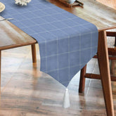 Waterproof Cotton Reversible Dinning Set - Modern Vintage Blue Check - 99 Bedding Store