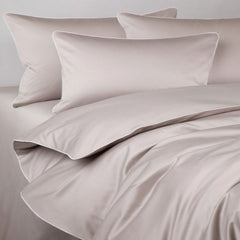 Luxury Satin 400 TC Duvet Cover Set Beige with Piping