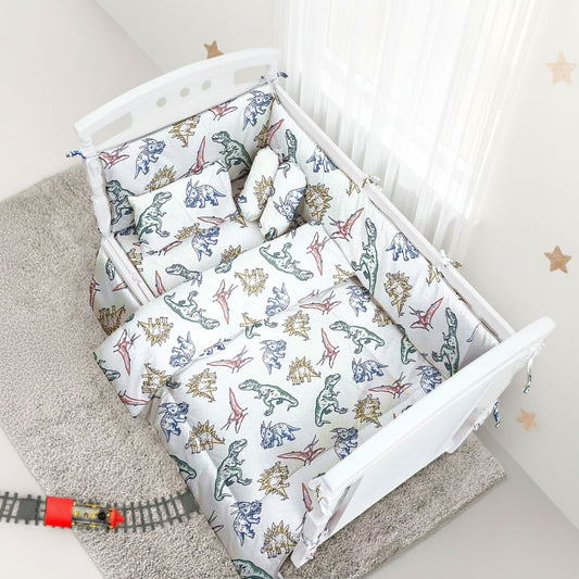 6 Pcs Printed Baby cot set- The Dino