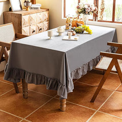 Decorative Cotton Tablecloth -With Frilled Bordered