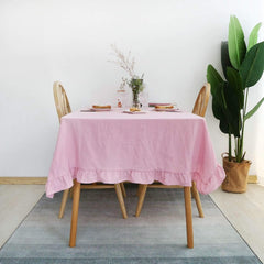 Decorative Cotton Tablecloth -With Frilled Bordered