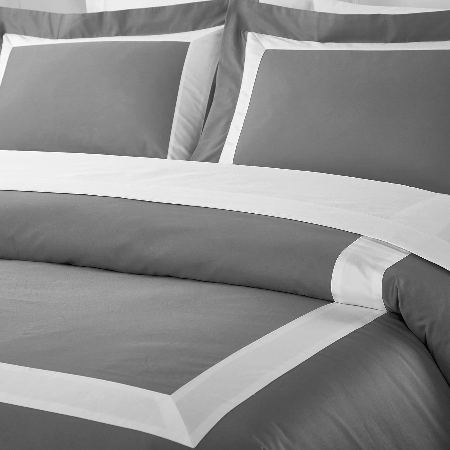 Grey And White Luxury Multi Box Egyptian Cotton Duvet Set - 99 Bedding Store