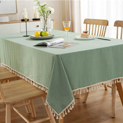 Decorative Cotton Tablecloth With Tassels -