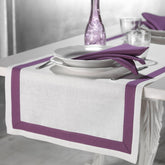 7 Pcs Cotton Table Runner Set- With Color Strip Bordered - 99 Bedding Store