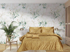 8 Pcs Greek Border Velvet Duvet Cover Set - Golden Beige