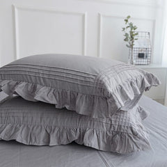 Tc 200 Pack of 2 Princess Pillow Cases With pleated and Ruffles