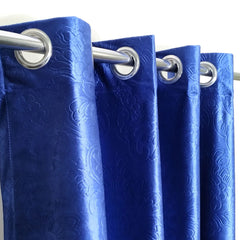 Branched Leaves Embossed Velvet Curtains Pair