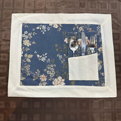Night Garden Table Mat Set With Off White border