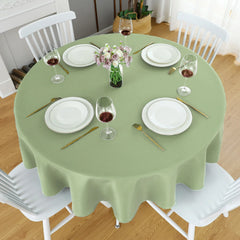 Decorative Cotton Round Tablecloth - Sage Green