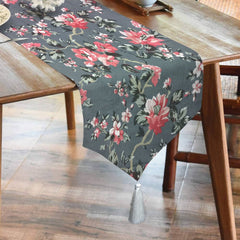 Durable Cotton Duck Printed Table Runner With Tesals -Flowrence
