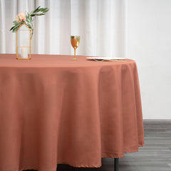 Decorative Cotton Round Tablecloth - Terracotta