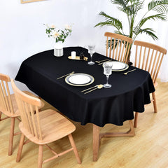 Decorative Cotton Oval Shaped Tablecloth Black