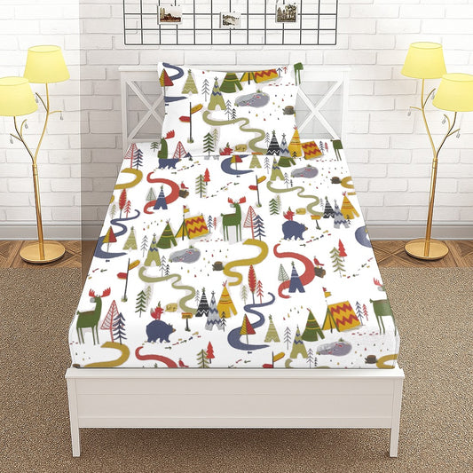 Safari Park Printed Kids Fitted Sheet set