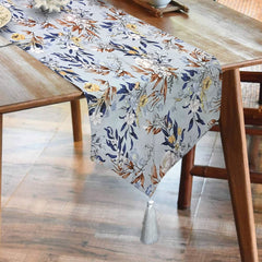 Durable Cotton Duck Printed Table Runner With Tesals -Lia