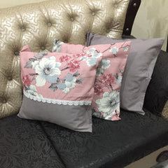 New Rese Garden - Cushion Cover Set With Lace