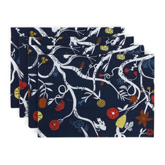 Printed CottonRe Revrsable Dinning Set - Blue Bells