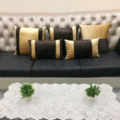 pack of 5 Cabana Strip Cushion Cover Gold and Brown