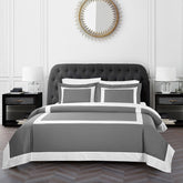 Grey And White Luxury Multi Box Egyptian Cotton Duvet Set - 99 Bedding Store