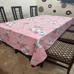 Decorative Printed Cotton Table cover - New Rose Garden Pink