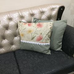 Amelia Flowral- Cushion Cover Set With lace