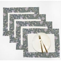 Cotton Dinning Set with Print Bordered- Green Garden