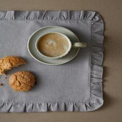 Luxury Cotton Dinning Set With Frilld - White