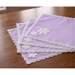Luxury Cotton Dinning Set With Cute Lace - Lavender