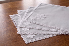Luxury Cotton Dinning Set With Cute Lace - Silver