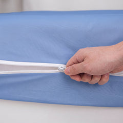 100% Cotton Zipper Mattress Cover - Blue