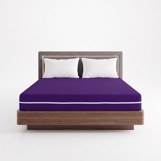 100% Cotton Zipper Mattress Cover - Purple