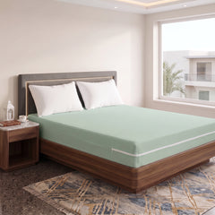 100% Cotton Zipper Mattress Cover - Sage Green