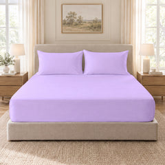 Light Lilac Egyptian Cotton Fitted Sheet Set