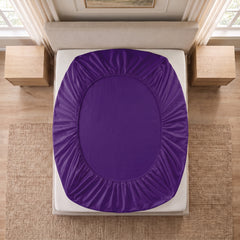 Egyptian Cotton Fitted Sheet Set - Purple